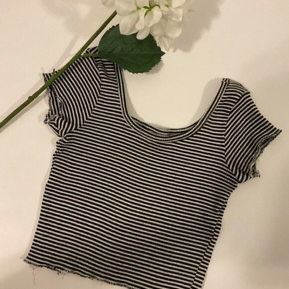 90’s Vintage Striped  Crop Top - Picture 1 of 5